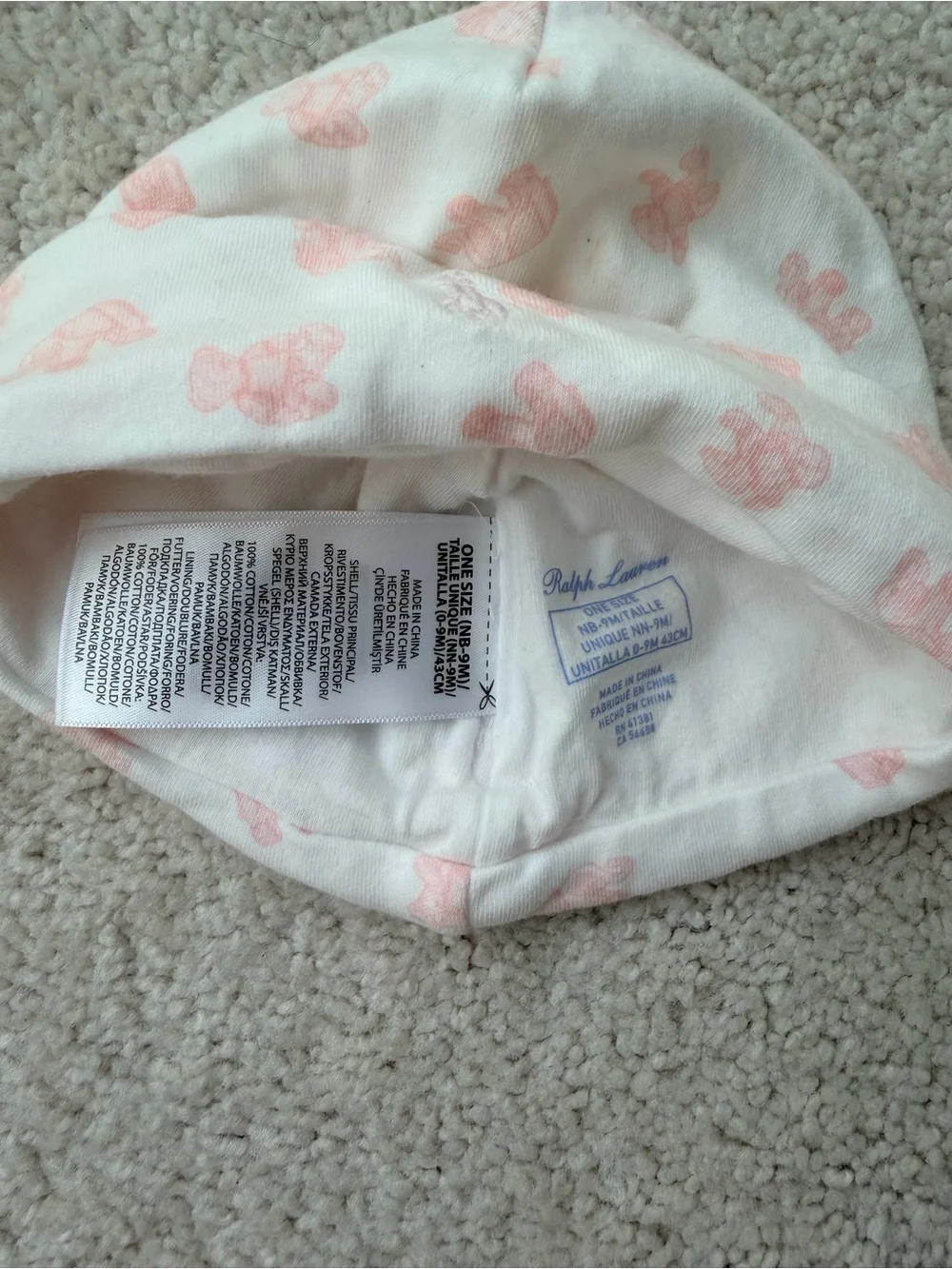Ralph Lauren White and Light Pink Infant 3-Piece Pajama Set